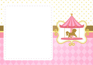 Carousel in Pink: Free Printable Invitations.