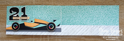 Formula 1 F1 themed 21st birthday double z fold card. Card by Di Barnes Independent Demonstrator in Sydney Australia - colourmehappy - ecutting - fancy folds