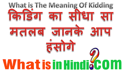 What is the meaning of Kidding in Hindi