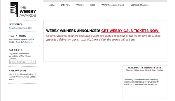 Webby Winners 2007 announced