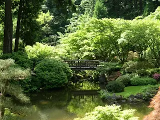 bridge in Portland Japanese Garden in Portland, Oregon