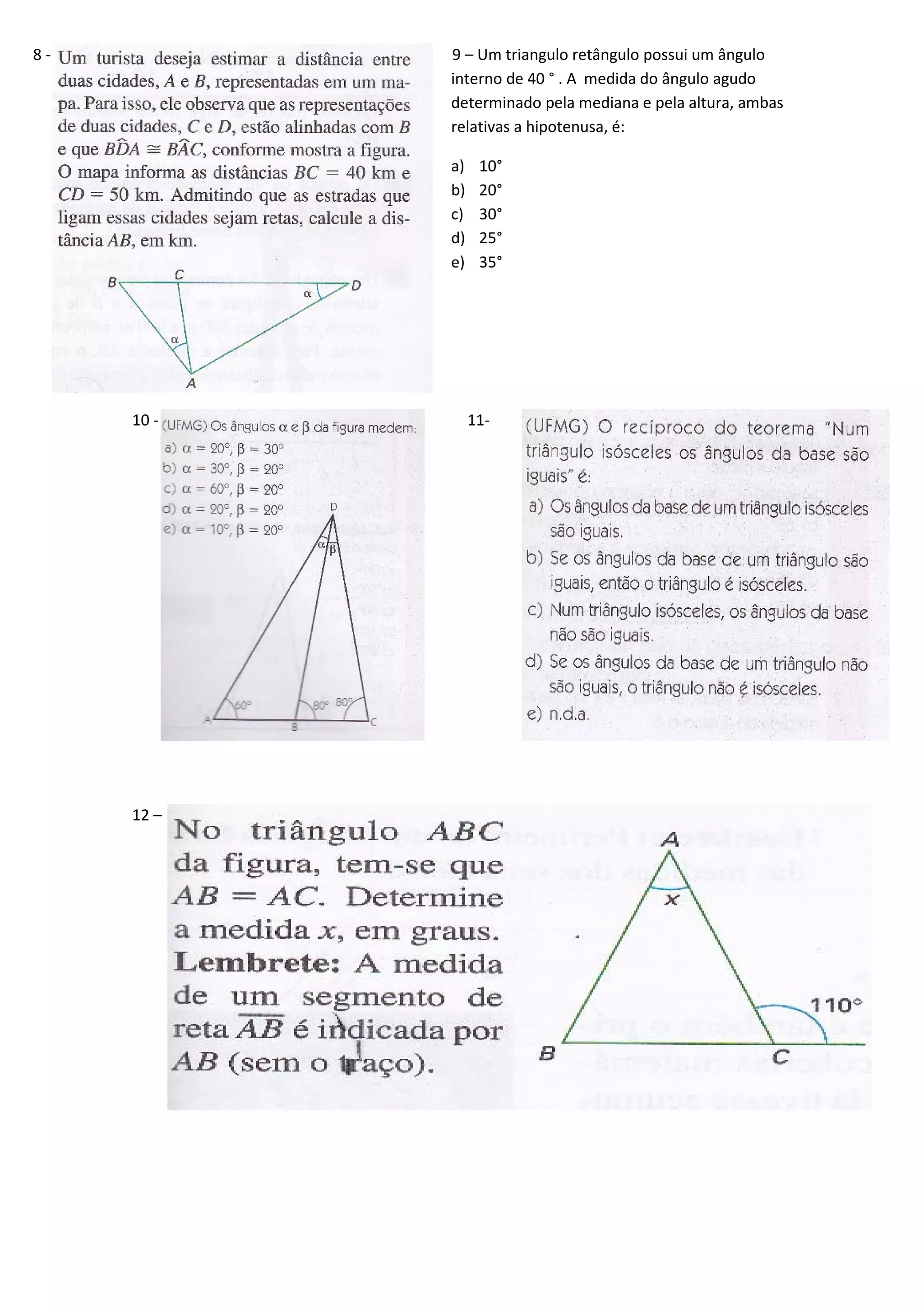 Teorema de Tales e semelhança de triângulos exercícios