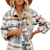 Beaully Women's Flannel Plaid Shacket Long Sleeve Button Down Shirts Jacket Coats with Side Pockets