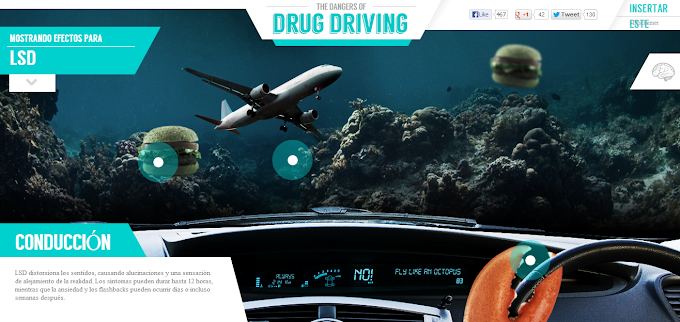 Guía interactiva que te llevará a través de las causas y efectos de las drogas al volante