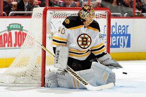 Bruins Tuukka Rask makes a save