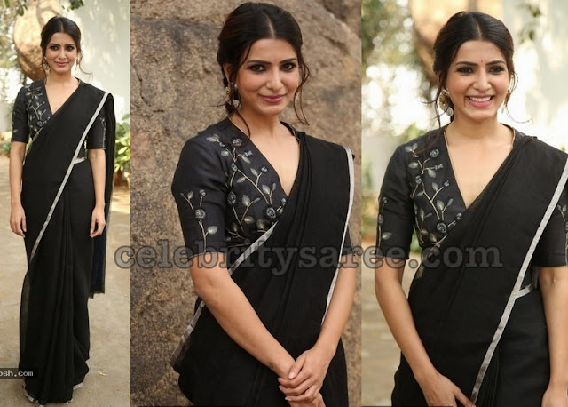 Samantha Black Designer Saree