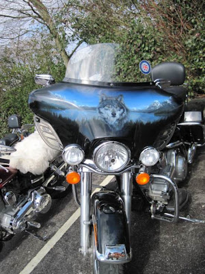 Wolf Airbrushed Mural on Harley Davidson Fairing 4