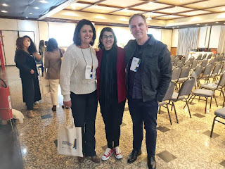 Danielle Barros, sec. estadual de Cultura e Economia Criativa, com Cléo Jordão, sec. de Cultura, e Ricardo Guarilha subsecretário da pasta