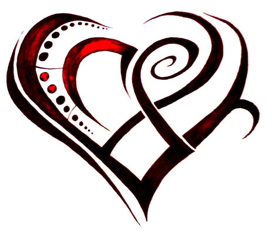 tribal heart tattoo designs. heart tattoos tribal. line art