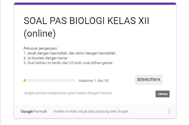 Soal Latihan PAS Biologi Kelas XII Online