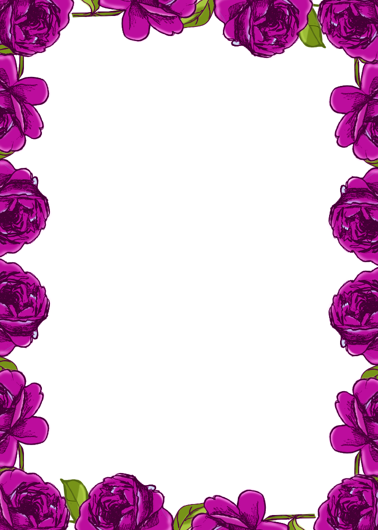 Free digital purple rose frame and border in vintage ...