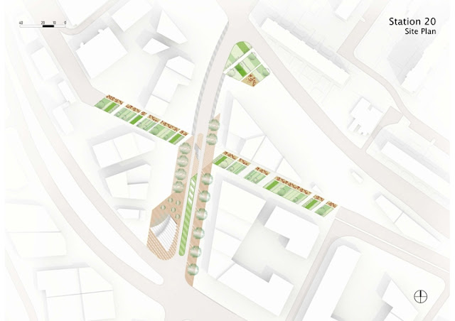 Site plan of new station 20 of Metro line 1