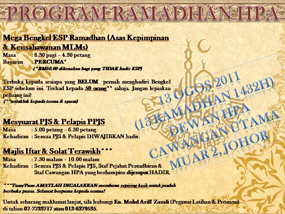 PEJABAT OPERASI ZON SELATAN: Program Ramadhan (Muar 2)