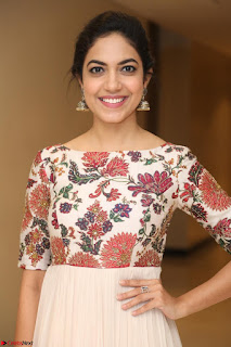 Ritu Varma smiling face Cream Anarkali dress at launch of OPPO New Selfie Camera F3 ~  Exclusive 084.JPG