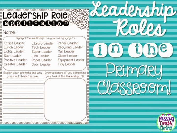 The Primary Pack: Leadership Roles In The Primary Classroom