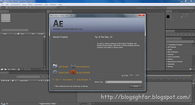 Screenshot Adobe After Effect CS4