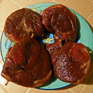 Four Marinated Chops on Plate