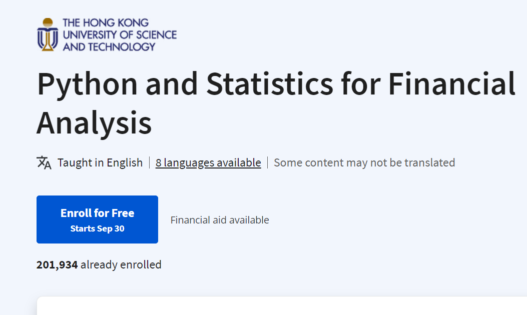 Free Python and Statistics for Financial Analysis ~ Computer Languages ...