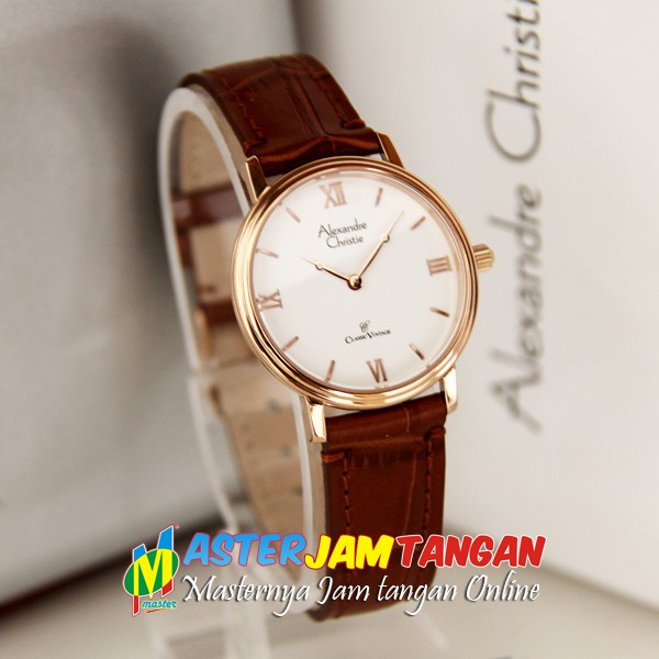 Jam Tangan Original Alexandre Christie AC 8342 MH Rose Gold Leather ...