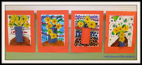 Fall Art on Display in the Hallway Bulletin Board via RainbowsWithinReach