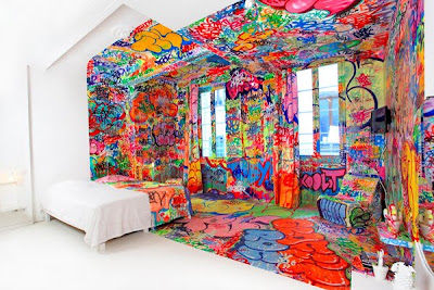 Half Graffiti Hotel Room