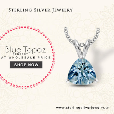 blue topaz silver pendant wholesale