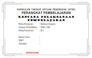 Download RPP KTSP Bahasa Inggris Kelas X SMA