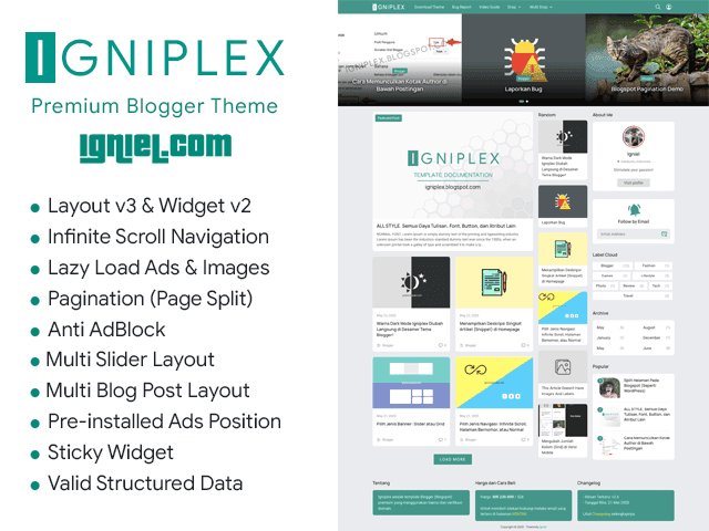 New Igniplex Premium Blogger Template (without Licence)