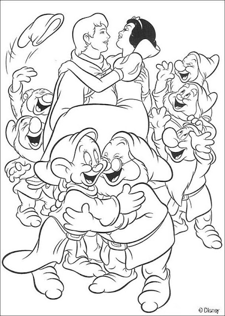 Snow white and the seven dwarfs colouring sheets 5