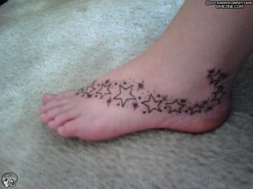Simple Star Tattoo on Feet