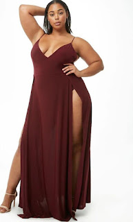 Vestidos largos con tajo para plus size