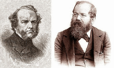 Los ajedrecistas Howard Staunton y Wilhelm Steinitz