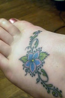 Flowers Foot Tattoos