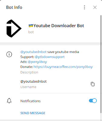 Bot Telegram Download Video Youtube Selain Utubebot