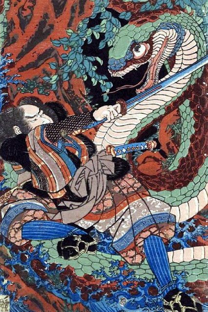 Ukiyo-e. Träsnitt. Kuniyoshi.