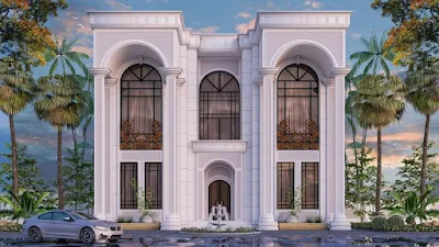 تصميم فيلا فخمة من الخارج