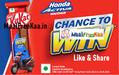 KitKat Bike Activa Contest SMS Lot & Win Honda Activa