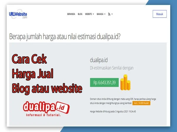 Cara Cek Harga Jual Sebuah Website Blogspot