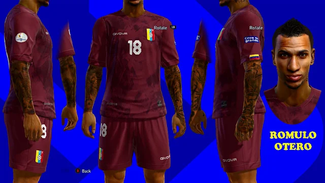 Rómulo Otero Face + Tattoo For PES 2013