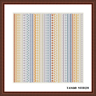 Sunset rainbow ornament cross stitch pattern