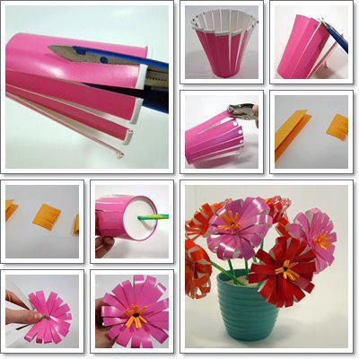 Ideas para reciclar: Flores de vasos desechables!!