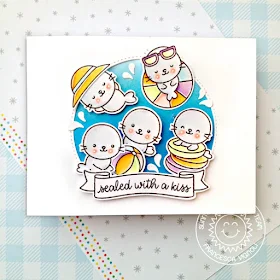 Sunny Studio Stamps: Stitched Semi-Circle Dies Sealiously Sweet Summer Themed Card by Franci Vignoli 