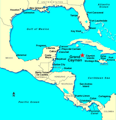 mapa islas caiman