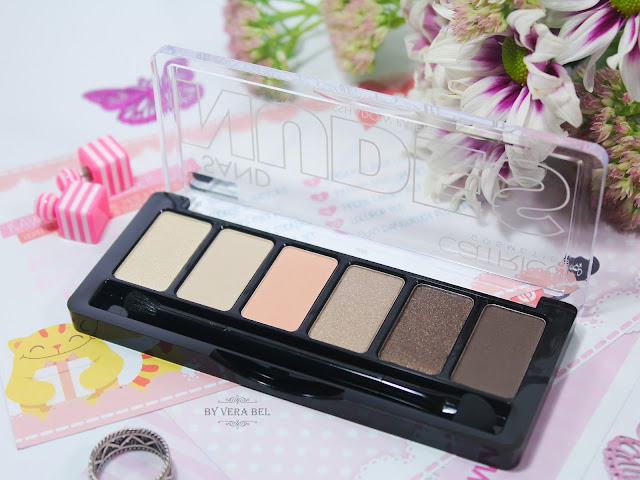 Paletka teney dlya vek Catrice Sand Nudes Eyeshadow Palette 010 Hug S'and Kisses, обзор, отзыв, review, swatches, Vera Bel, свотчи