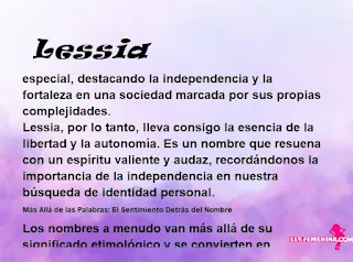 ▷ Significado del nombre Lessia