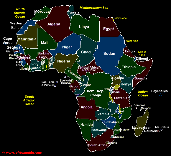 world map with countries and oceans. world map with countries and