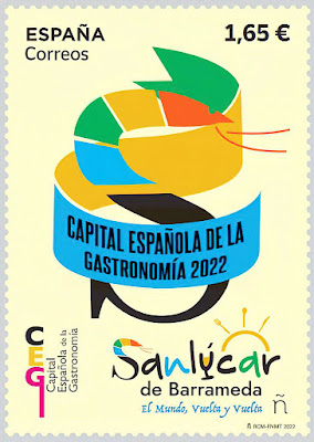 Filatelia - Capital Española de la Gastronomía 2022 - Sanlúcar de Barrameda - 2022-04-04 - Sello