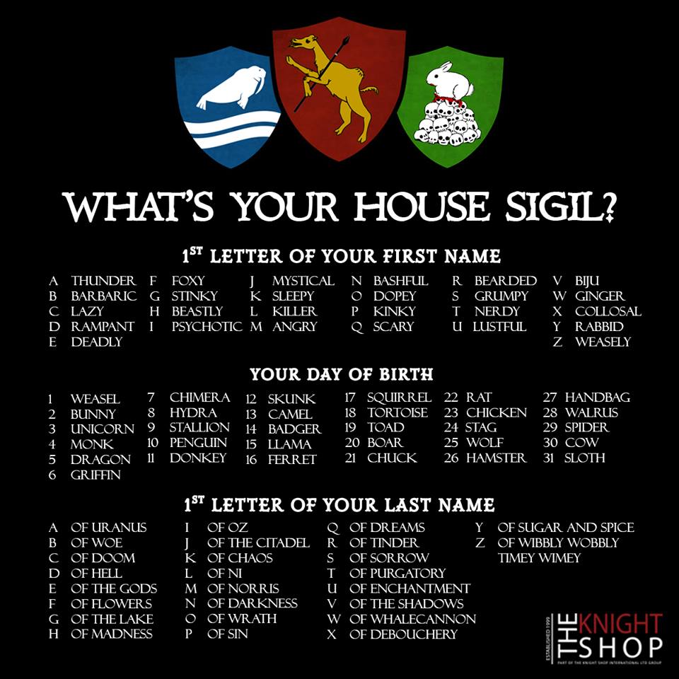 Heropress House Sigil Name Generator