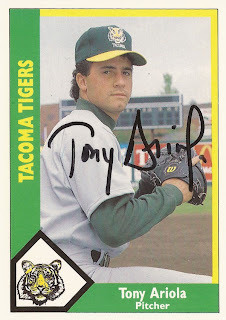 Tony Ariola autographed 1990 Tacoma Tigers card