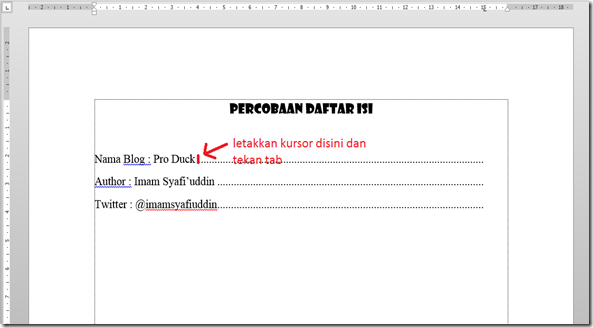 percobaan daftar isi 2